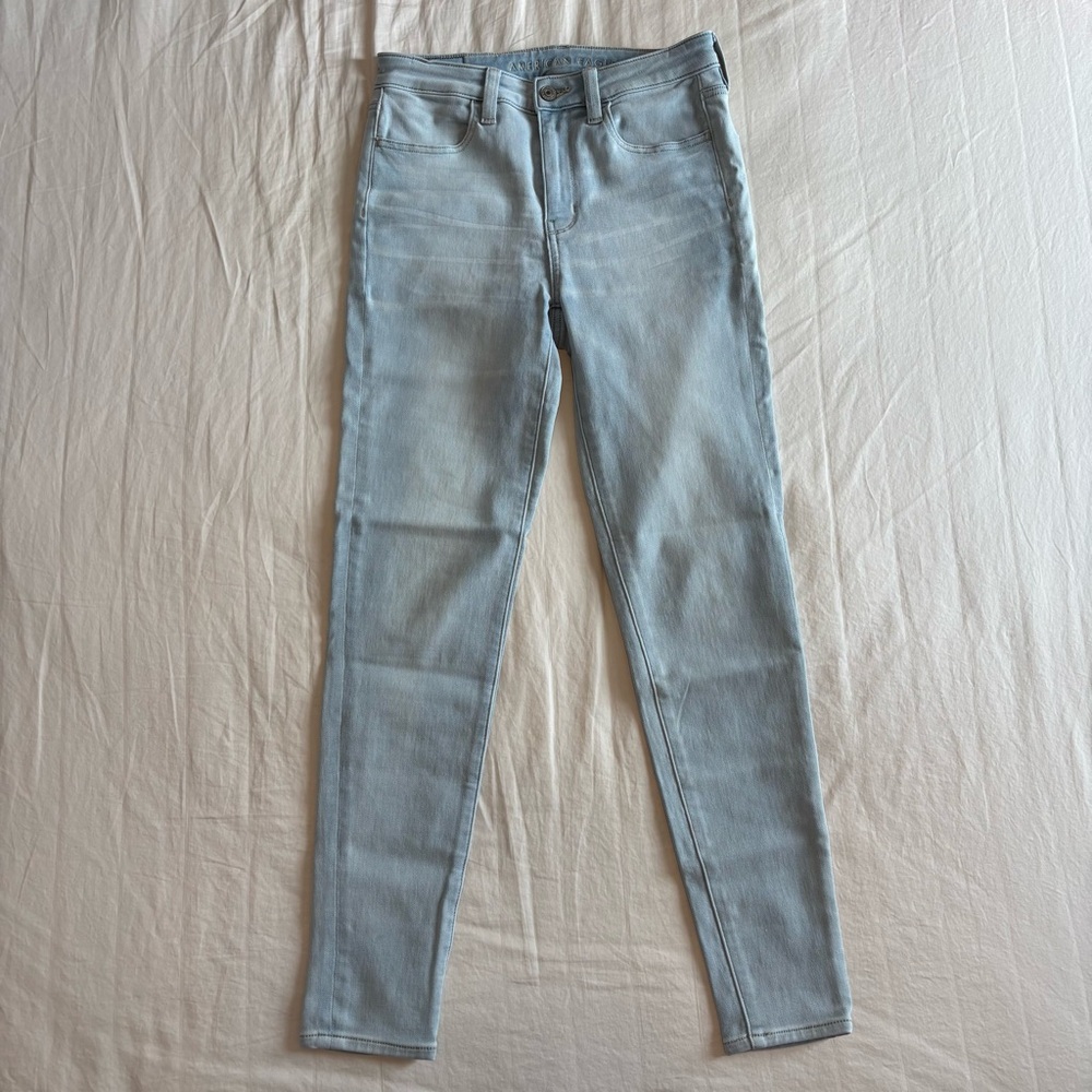 American Eagle Super Stretch Light Blue Super High Rise Jegging size 4R